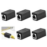 5Pack RJ45 Coupler Extender| Ethernet Extension Cable Adapter| RJ45 LAN Network Coupler Connector| Ethernet Cable Extender Adapter| RJ45 Network Extension Adapter Compatible with Cat7/Cat6a/Cat6/Cat5e