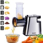 Sinyder Electric Cheese Grater Upgraded, 400W Cheese Shredder, Automatic Electric Slicer,Vegetable Cutter for Cabbage,Fruits,Carrots,Salad Maker Machine with 6 Different Shapes of Blades