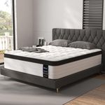 LETMOON Full Size Mattress, 10 Inch Hybrid Full Mattress in a Box, Medium Firm Mattress with Memory Foam and Pocket Springs, 3 Coils Strong Edge Support, Pressure Relief, Medium Firm