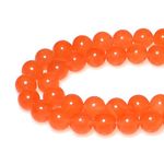 MJDCB Round Stone Beads 8mm Orange Jade Loose Gemstone Beads for Jewelry Making Bracelet Necklace 43pcs