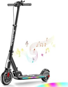 FanttikRide T9 Apex Electric Scooter for Kids 13-16 200W Motor, LED Colorful Lights with Bluetooth Music Speaker, 7/10/12 MPH Digital Display, Adjustable Height, Foldable E-Scooter for Teens（Black）