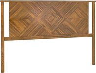 Bme Ethan Queen Size Diamond Headboard ONLY - Rustic & Mid-Century Modern Style Without Bed Frame - Solid Acacia Wood - Easy Assembly - Rustic Dark Brown