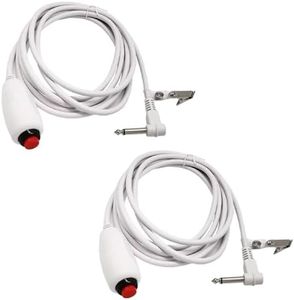 Sazabi 2 Pack Nurse Call Cord Replacement - Red Momentary Button Call Cable for Nurse Station, 6.35mm Plug, 10 Feet (White) (2)