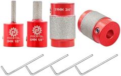 FOCSTOL Stained Glass Diamond Grinder Bit Head Tools - 4pcs 1 3/4 1/4 1/8 Inch Brass Core Stained Glass Grinder Bit and Supplies for Stained Glass