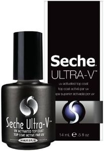 Seche Ultra-V UV Gel Top Coat Nail Polish - Clear Topcoat Gel Nail Polish, Quick-Dry & Long-Wearing Soak Off Lamp, Salon & At-Home Use, 0.5 fl oz