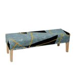 HOKIPO Printed Stretchable Dining Bench Slipcover, Multicolor Abstract Geometry (AR-4948-C10)