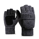 TraderPlus Winter Warm Touchscreen Gloves Wool Mittens for Women Men (Dark Gray)
