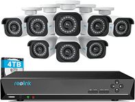 Reolink 4K 16-Channel PoE Security Camera System H.265, 8pcs 8MP Person/Vehicle Detection Smart IP Security Cameras, 16-CH NVR with 4TB HDD, 24/7 Video Recording for Home Surveillance | RLK16-800B8