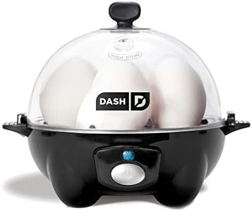 DASH Rapid Egg Cooker: 6 Egg Capacity Electric Egg Cooker for Hard Boiled Eggs, Poached Eggs, Scrambled Eggs, or Omelets with Auto Shut Off Feature - Black