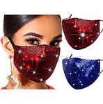 Belicey Sparkly Sequins Face Masc for Women Glitter Sequence Mouth Cover Bling Masquerade Party Costume Face Bandana