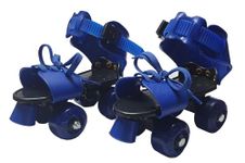 Brand Conquer Roller Skates for Kids 5-15 Years Adjustable Inline Skating Shoes Minimum Size 17 cm and Maximum Size 23 cm (Blue and Black)