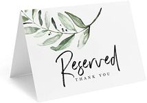 Bliss Collections Rustic Greenery Reserved Signs for Weddings, Receptions, Parties and Celebrations, 4x6 Reserved Table Cards, Table Setting Cards, Pack of 10