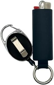 Retractable Lighter Holder for J6 BIC Lighters | 16 Colors | BIC Keychain Lighter Pack Case Cover Holder, Black