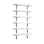 Flrrtenv Floating Shelves Set of 6, Wood Wall Shelf for Living Room, Bathroom and Bedroom Decor (White)