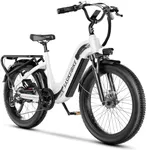 SASIKEIBIKE 1500W Motor Peak Electric Bike for Adults and Teenagers, 48V 20AH Removable Battery Step Thru EBike, 30+MPH, 80 Miles Max Range, 24" Fat Tire Adult Electric Bicycles for 7 Speed