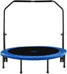 Upper Bounce 40" Mini Trampoline, Exercise Gym Workout Cardio Weight Loss Fitness Indoor/Outdoor Kids Adult Rebounder with Adjustable Handle