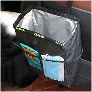 Fekey&JF Hanging Car Trash Can with Storage Pockets,Waterproof Leakproof Oxford Auto Garbage Bag,Vehicle Multi-Use Organizer for Outdoor Traveling,Foldable Bin Universal Truck,SUV,Home,Office Black