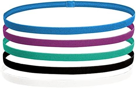 Elastic Thin Sports Headbands -tunghey Athletic Non Slip Skinny Headbands for Women Men Boys Girls Kids- 5-Pack Silicone Grip Hairband Mini Sweat Band, Great for Workouts (Multicolor)