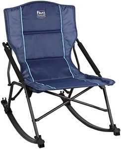 TIMBER RIDGE Folding Rocking Camping Chair with Hard Armrests, Portable Outdoor Rocker for Patio, Garden, Lawn, Supports up to 250 lbs, Blue