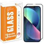 OpenTech® Military-Grade Premium Tempered Glass Screen Protector for iPhone 13/13 Pro / 14 / 16e / 17e with Edge to Edge Coverage - Case Friendly, Anti-scratch and Bubble free installation kit
