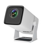 WZATCO Yuva Go Plus, 1080P Native Projector, Android 13.0 Smart Home, Rotatable, Auto & 4D Keystone, 9000 Lumens, WiFi-6 & BT, Screen Mirroring, ARC, Room Portable Cinema, White