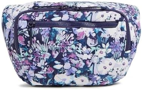 Vera Bradley Women's Featherweight Belt Bag Sling Crossbody, Artist's Garden Purple, One Size