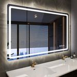 STARLEAD 1000x700 mm Bathroom-Mirror-with-LED-Lights and Bluetooth, LED-Bathroom-Wall-Mirror with Anti-Fog, 3 Colors Dimmable, Memory Function, Tempered Glass CRI90+, IP44 (Horizontal/Vertical)