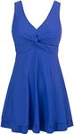 wantdo Women's One Piece Swim Dress With Skirt Plus Size Swimsuit Sapphire Blue US 18W-20W