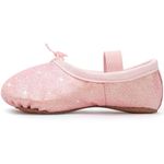 Aiseyi Ballet Shoes for Girls Glitter Ballet Dance Shoes Leather Dance Slippers Full Sole Ballet Dance Flats for Childrens Kids Toddler Dance Performance Dress up Toddler 8.5 Pink