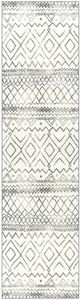 Maples Rugs Abstract Diamond Modern Distressed Non Slip Runner Rug For Hallway Entry Way Floor Carpet [Made in USA], 2'6 x 10, Neutral