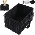 HOMBYS Foldable Dog Bike Basket with Removable Liner Bag, Portable Dog Bike Carrier for Travel, Waterproof Pet Bike Basket (Black)