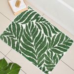 Homantic Green Bathroom Rug - Dark Green Bath Mat Small bathroom rug Dark Green Bathroom Mats Green Bath Rug for Bathroom Décor Jungle Leaf Cute Bathroom Rug Bath Rugs for Bathroom 45 x 65cm