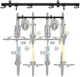 monTEK Enhanced Bike Storage Rack, 48 Inch Heavy Duty Bike Wall Hooks for 4 Bikes + 2 Helmets, Holds Up to 120kg, Adjustable Bike Wall Mount for Garage, Bike Rack for Mountain, Road Bikes