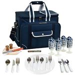 Picnic at Ascot- Original Insulated Picnic Cooler with Service for 4 - Designed & Assembled in The USA