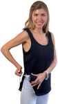 Inspired Comforts Post Surgery Mastectomy Recovery Tank Top with Drain Pocket & Snap-Access, Black