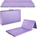 Best Choice Products 10ftx4ftx2in Folding Gym Mat 4-Panel Exercise Gymnastics Tumbling Workout Fitness Floor Mats w/Carrying Handles – Purple