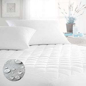 Aus Made Waterproof Fitted Cotton Cover Quilted Mattress Protector Topper Underlay (King Single)