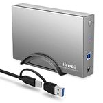 ikuai Hard Drive Enclosure 3.5" Aluminum USB 3.0 / USB C to SATA Hard Drive Dock Case for 3.5 inch Internal HDD & SSD up to 20TB