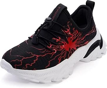 BRONAX Black Red Shoes for Little Boys Girls Size 13.5 Sapatos Zapatos para Niños Comfortable Light Running Athletic Sports Sneakers for Little Kids