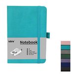 Mlife A6 Small Journal Notebook, Lined Pocket Notebook with Pen Holder, Hardback, 192 Pages, 3.9 inches * 5.5 inches - for Women and Men (Pastel Aqua Marine)