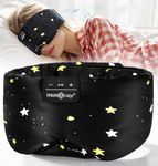 Musicozy Sleep Mask with Bluetooth Headphones,Soft Silk Eye Mask Headphones for Men Women,Soft Sleep Headphone Bluetooth Eye Mask for Sleeping,Travel,Relax,Yoga,Meditation,Large in Size