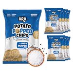 BRB Potato Popped Chips | Not Baked, Not Fried | Salt & Pepper Flavours | 8 Packs X 48 Grams | 60% Less Fat | Low Calorie | Healthy Snack