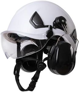 SRSAFETY Full Brim Hard Hat Carbon Fiber Design 6 Point Adjustable Ratchet Suspension OSHA Approved ABS Work Helmet for Men&Women ANSI Z89.1 Type I Class C (White-2)