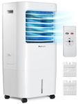 Pro Breeze 4-in-1 Air Cooler with 10 Litre Capacity, Remote Control, 3 Fan Speeds & LED Display. Powerful Evaporative Air Cooler with Built-in 7.5 Hour Timer & Automatic Oscillation for Home & Office