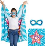 Super Blanky Super Hero Costumes for Girls - Star Design Fleece with Mask - Cozy, Warm, and Fun Plush Childrens Wearable Blanket for Girls Pretend Play, Bedtime, Sleepovers, and Birthday Party Gifts