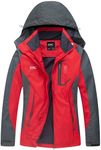 DCmount Womens Waterproof Jacket Ladies Hooded Raincoat softshell