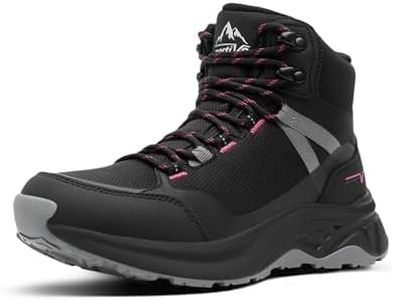 NORTIV 8 Women's Hiking Boots Waterproof Lightweight Outdoor Trekking Comfortable Non-Slip Backpacking Camping Ankle Boot Hollow,Size 7,Black,NWUMHB2501
