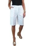 icecoolfashion Ladies Smart Casual Washable Day Evening Tailored Lightweight Shorts White 8-22 (20)