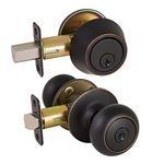 Design House 701813 Cambridge 2-Way Latch Deadbolt and Entry Door Knob, Adjustable Backset, Oil Rubbed Bronze