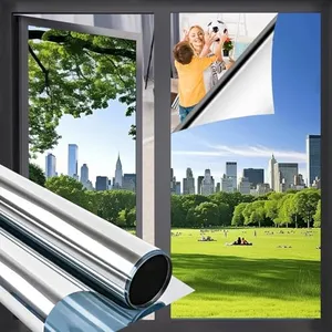 Niviy One Way Window Privacy Film Window Tint for Home See Out Not in Effect Anti UV Heat Control Glass Door Film for Home Office (Silver 17.5" x 78.7")